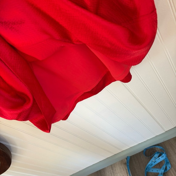 Tory Burch Darya Colorblock Dress Silk Champagne & Red Size 4 - Picture 14 of 15